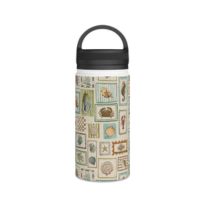 Seaside Stamps Handle Lid Water Bottle