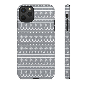Gray Snowflake Pattern Phone Case