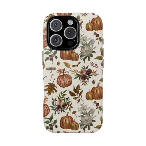 Fall Pumpkins, Flowers and Leaves Phone Case