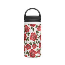 Load image into Gallery viewer, Rose Watercolor Handle Lid Water Bottle