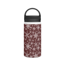 Load image into Gallery viewer, Red Snowflakes Handle Lid Water Bottle