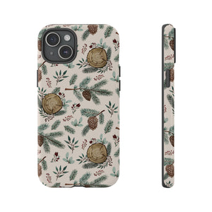 Winter Branches, Berries and Pine Cones Phone Case