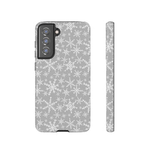 Gray Snowflakes Phone Case