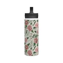 Load image into Gallery viewer, Wild Flower Roses Handle Lid Water Bottle