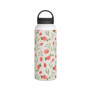 Spring Watercolor Handle Lid Water Bottle
