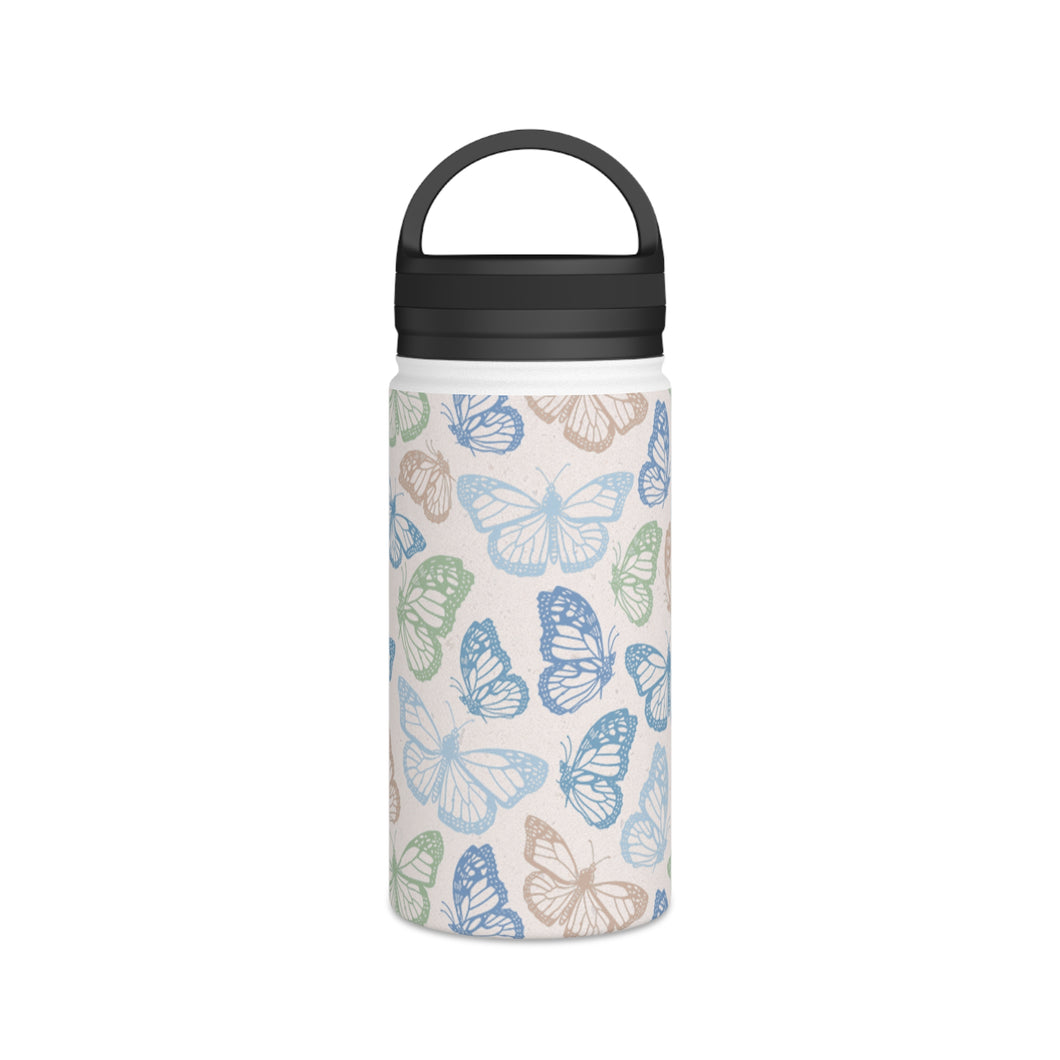 Blue Butterfly Handle Lid Water Bottle
