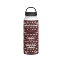 Load image into Gallery viewer, Red Snowflake Pattern Handle Lid Water Bottle