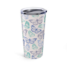 Load image into Gallery viewer, Purple and Green Butterfly Travel Mug
