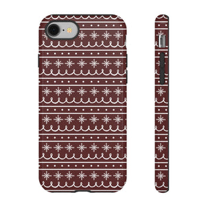 Red Snowflake Pattern Phone Case