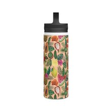 Load image into Gallery viewer, Tropical Fruit and Flowers Handle Lid Water Bottle