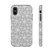 Load image into Gallery viewer, Gray Snowflakes Phone Case