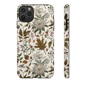 Watercolor Fall Leaves and Flowers Phone Case