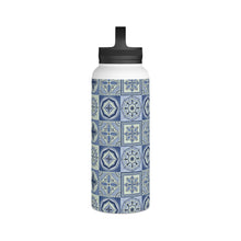 Load image into Gallery viewer, Mediterranean Blue Tile Handle Lid Water Bottle