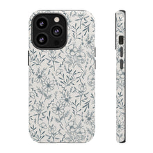 Load image into Gallery viewer, Blue Gray Flower Phone Case