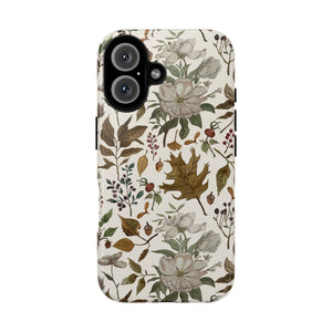 Watercolor Fall Leaves and Flowers Phone Case