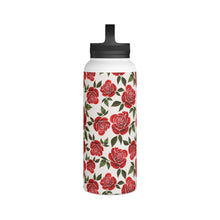 Load image into Gallery viewer, Rose Watercolor Handle Lid Water Bottle