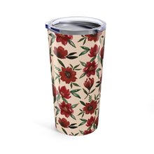 Load image into Gallery viewer, Red Fall Flowers Travel Mug
