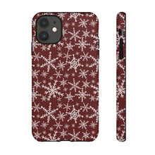 Load image into Gallery viewer, Red Snowflakes Phone Case