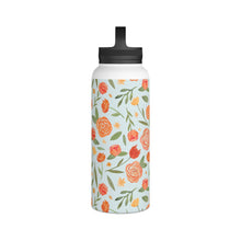 Load image into Gallery viewer, Burnt Orange Floral Handle Lid Water Bottle
