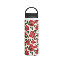Load image into Gallery viewer, Rose Watercolor Handle Lid Water Bottle
