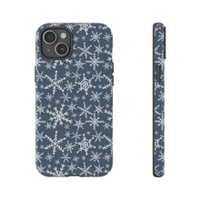 Load image into Gallery viewer, Blue Snowflakes Phone Case