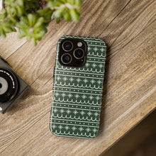 Load image into Gallery viewer, Green Snowflake Pattern Phone Case
