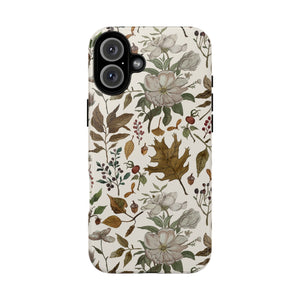 Watercolor Fall Leaves and Flowers Phone Case