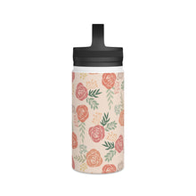 Load image into Gallery viewer, Warm Floral Handle Lid Water Bottle