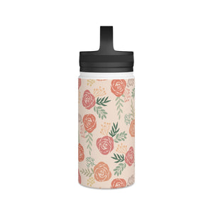 Warm Floral Handle Lid Water Bottle