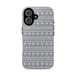 Gray Snowflake Pattern Phone Case