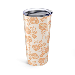 Light Orange Floral Travel Mug