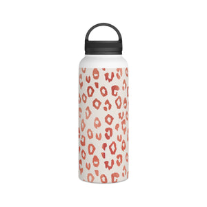 Rose Gold Leopard Print Handle Lid Water Bottle