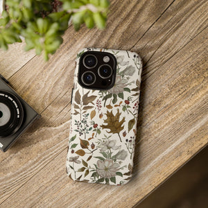 Watercolor Fall Leaves and Flowers Phone Case