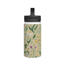 Load image into Gallery viewer, Whimsical Spring Blooms Handle Lid Water Bottle