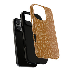 Bronze Floral Ink Pumpkin Phone Case