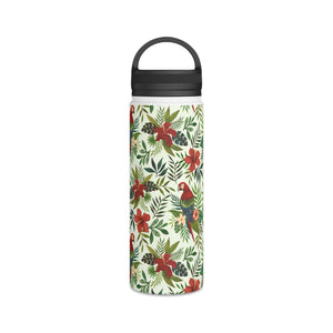 Tropical Parrot Handle Lid Water Bottle