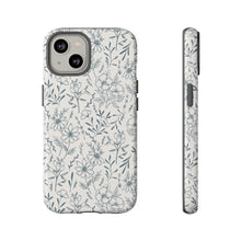 Load image into Gallery viewer, Blue Gray Flower Phone Case