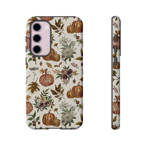 Fall Pumpkins, Flowers and Leaves Phone Case