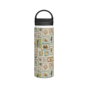 Seaside Stamps Handle Lid Water Bottle