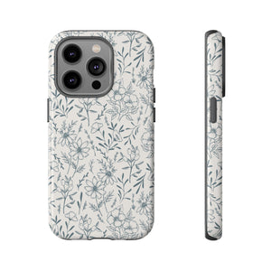 Blue Gray Flower Phone Case