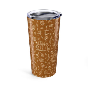 Bronze Ink Floral Travel Mug