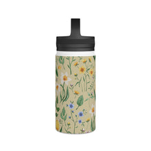 Load image into Gallery viewer, Whimsical Spring Blooms Handle Lid Water Bottle