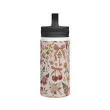 Load image into Gallery viewer, Bows, Flowers and Cherries Handle Lid Water Bottle