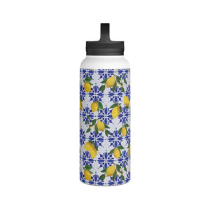 Lemon Tile Handle Lid Water Bottle
