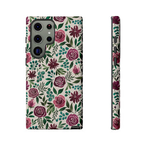 Magenta Floral Eucalyptus Phone Case