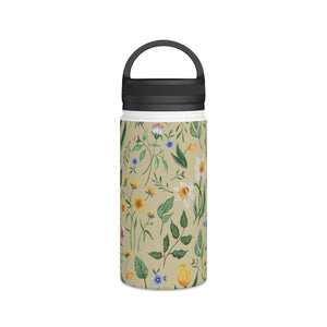 Whimsical Spring Blooms Handle Lid Water Bottle