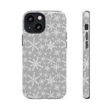 Load image into Gallery viewer, Gray Snowflakes Phone Case