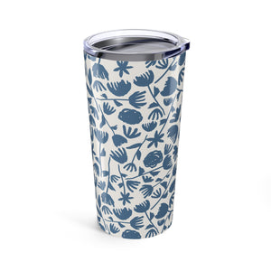Light Blue Floral Travel Mug