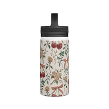 Load image into Gallery viewer, Cherry and Roses Handle Lid Water Bottle