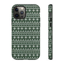 Load image into Gallery viewer, Green Snowflake Pattern Phone Case